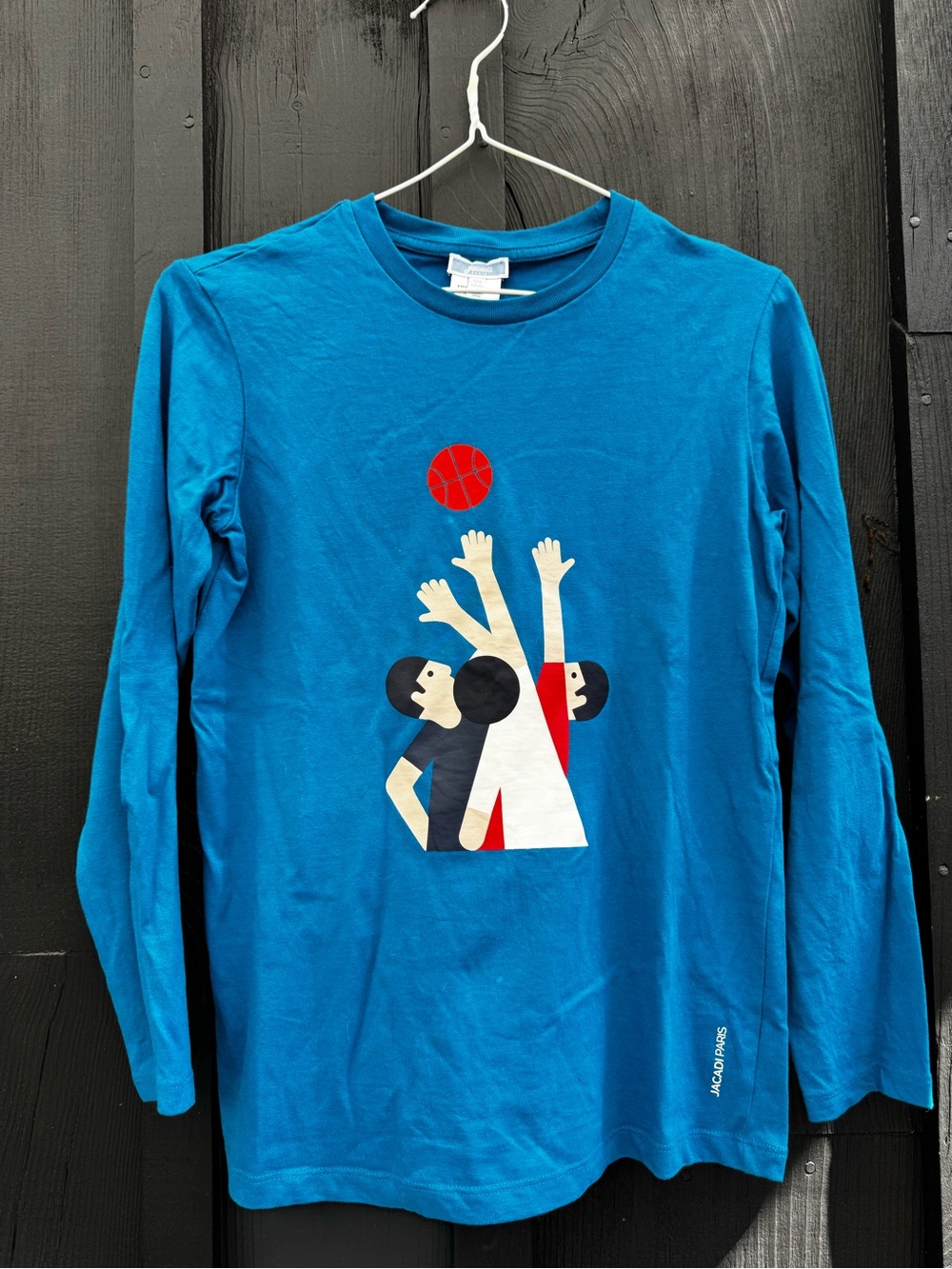 Jacadi Blue Long-Sleeve Graphic Basketball Tee